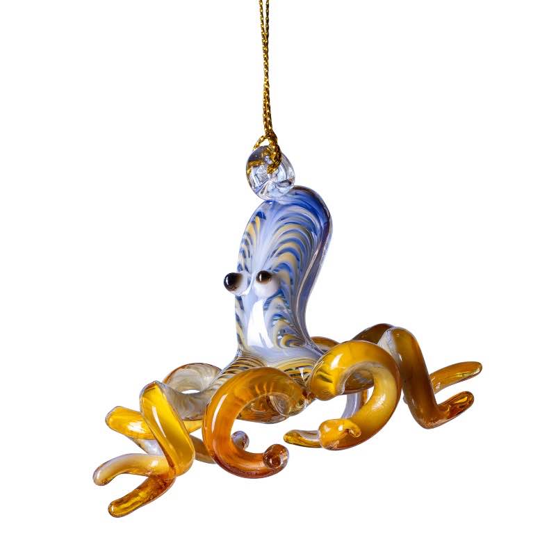 Hand-blown Egyptian Glass Octopus Ornament